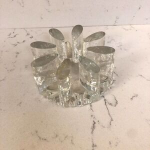 Vintage 1980s Bel Mondo Glass Pot Warmer Tealight Candle Holder
